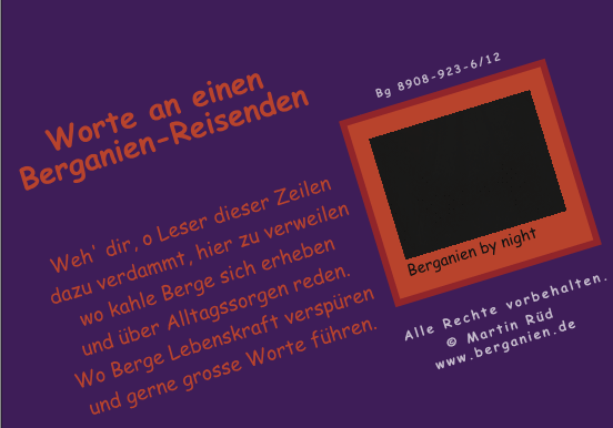 Worte an einen Berganien-Reisenden (Gedicht); Klicken Sie hier für nächsten Comic-Teil!